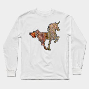 Wooden Sign With Unicorn Long Sleeve T-Shirt